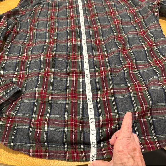 LL BEAN SLIGHTLY FITTED COTTON RED GREY PLAID HOODED SHIRT JACKET M REGULAR - Picture 15 of 15